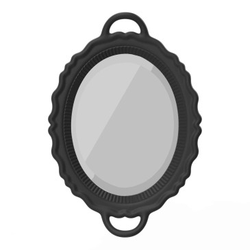 qeeboo platåspegel svart vertikal spegel