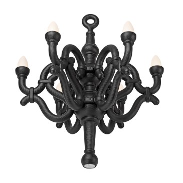 qeeboo fallen chandelier black lamp profile