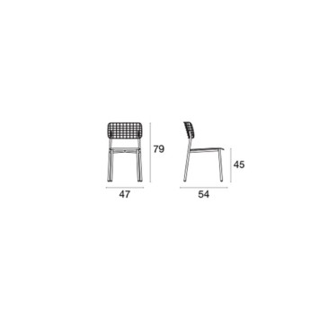 dimensions extérieures de la chaise emu lyze