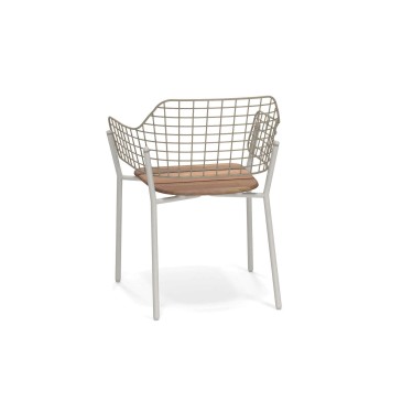 Lyze armchair for outdoor by Emu made with aluminum structure, steel backrest and teak seat
