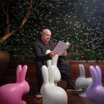 Qeeboo Rabbit Chair design chair in the shape of a rabbit made of polyethylene