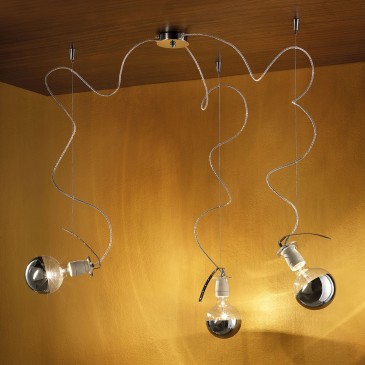 Luminária de suspensão Orchestra com lâmpadas que podem ser posicionadas conforme desejado