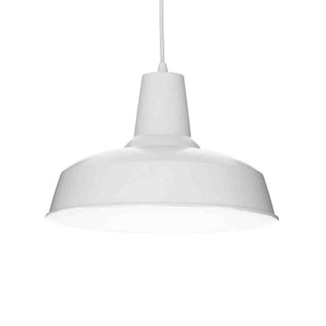 Moby pendant lamp in metal with white interior and black exterior