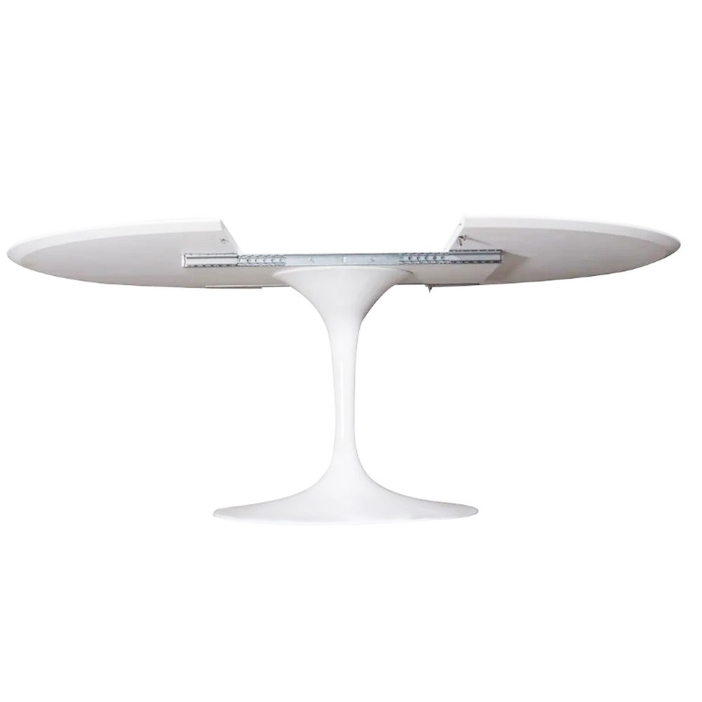 tulip mesa extensible mecanismo para extender la mesa en metal blanco