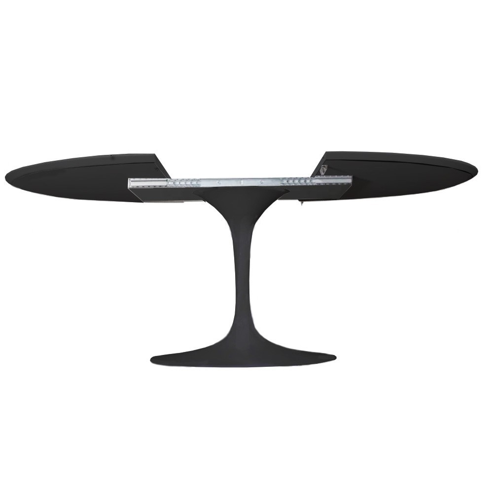 Ausziehbarer Tulpenmechanismus zum Ausziehen des Tisches aus schwarzem Metall