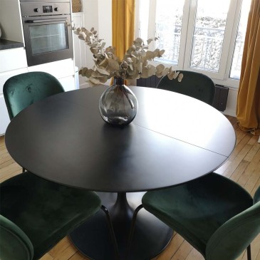 set de table extensible noir tulipe salon fermé