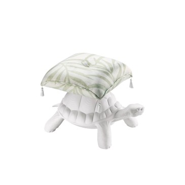 Puf Turtle Carry de Qeeboo blanco