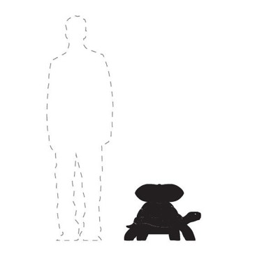 Turtle Carry Pouf från Qeeboo dimensioner