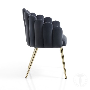 Tomasucci Elsa armchair with shiny gold painted legs