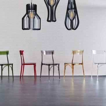 Colico Milano 2015 stol tillverkad av transparent polykarbonat i olika utföranden