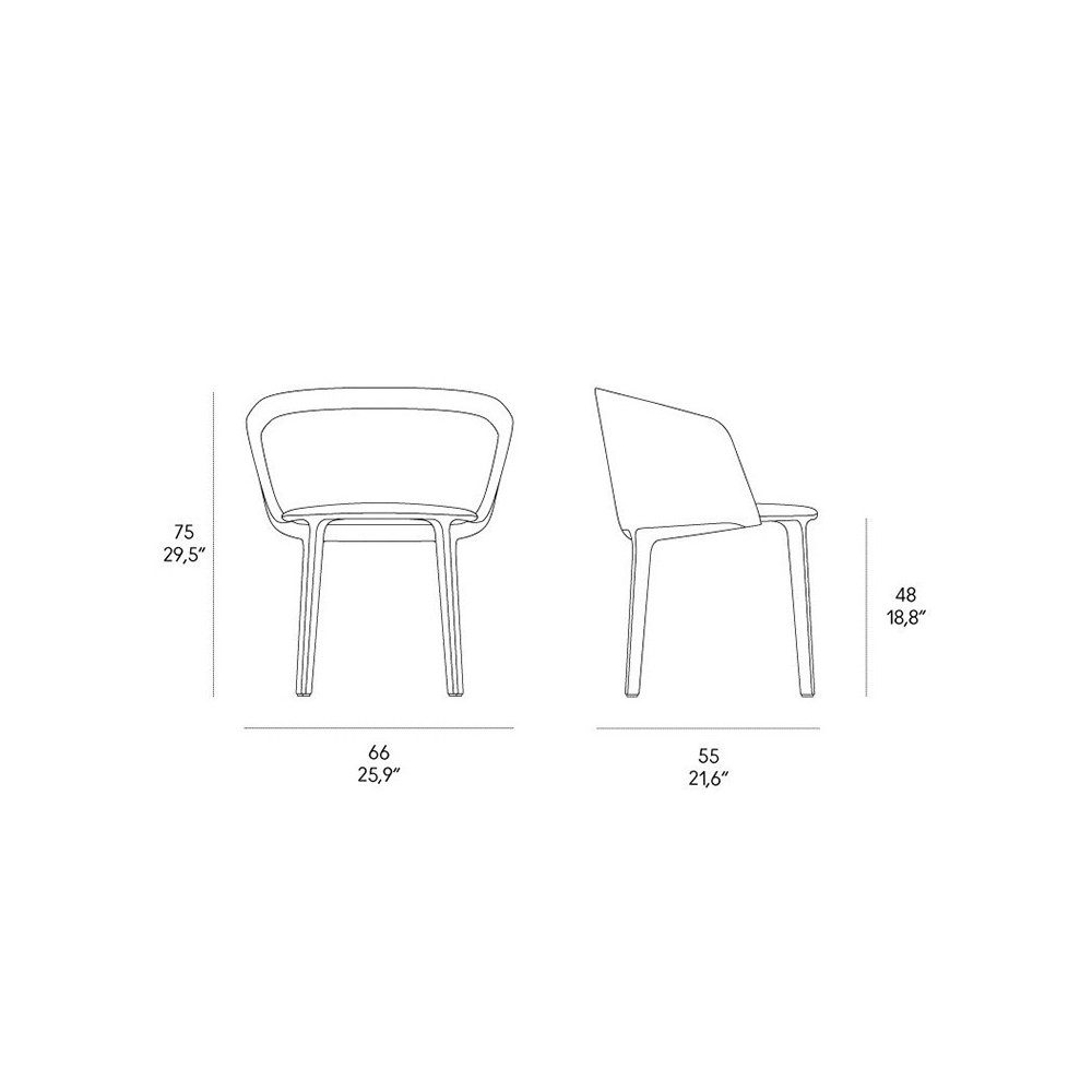 Horm Lepel gladde fauteuil met een modern design | kasa-store