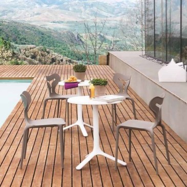 Connubia Area 51 set of 4 chairs in polypropylene also suitable for outdoors