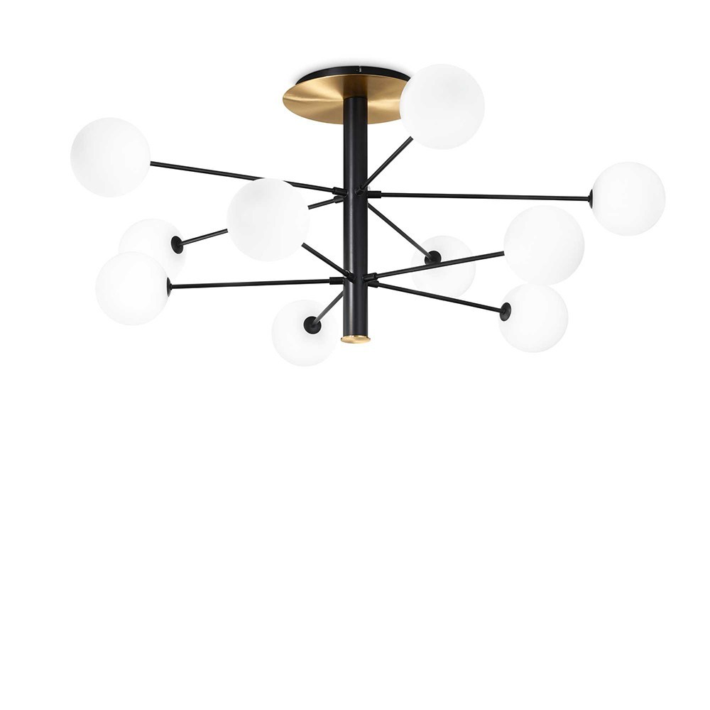 Cosmopolitan ceiling light with ten lights in vintage style | kasa-store