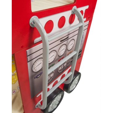 Fire truck shaped bed with LED light in the headlights