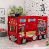 Fire truck shaped bed with LED light in the headlights