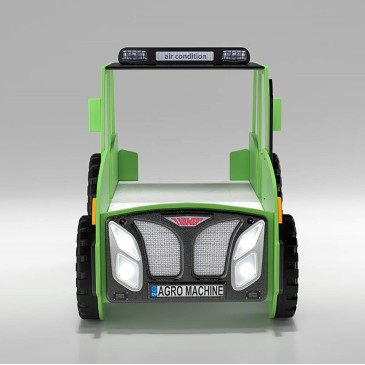 Lækker seng i MDF i form af en Traktor med LED lys i forlygterne
