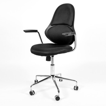 Swivel seat for office or study with reclining backrest and gas lift