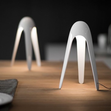 Cyborg table lamp by Martinelli available in various finishes