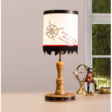 Bellissima lampada da tavolo Pirata originale e divertente con pappagallo