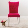 Chaise princesse, structure en bois rembourrée et recouverte de tissu rose