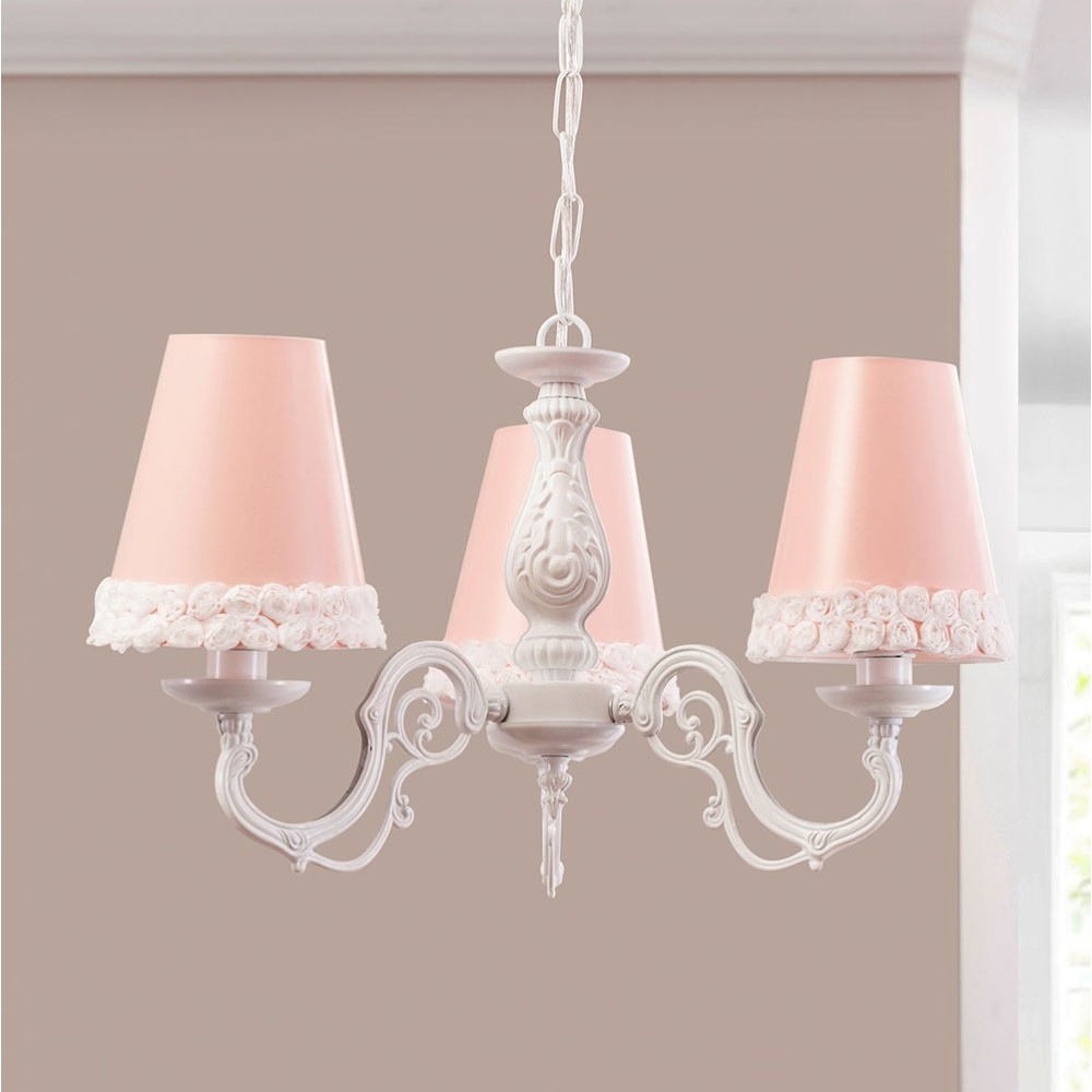 Dream pendant lamp in pink fabric for romantic girls