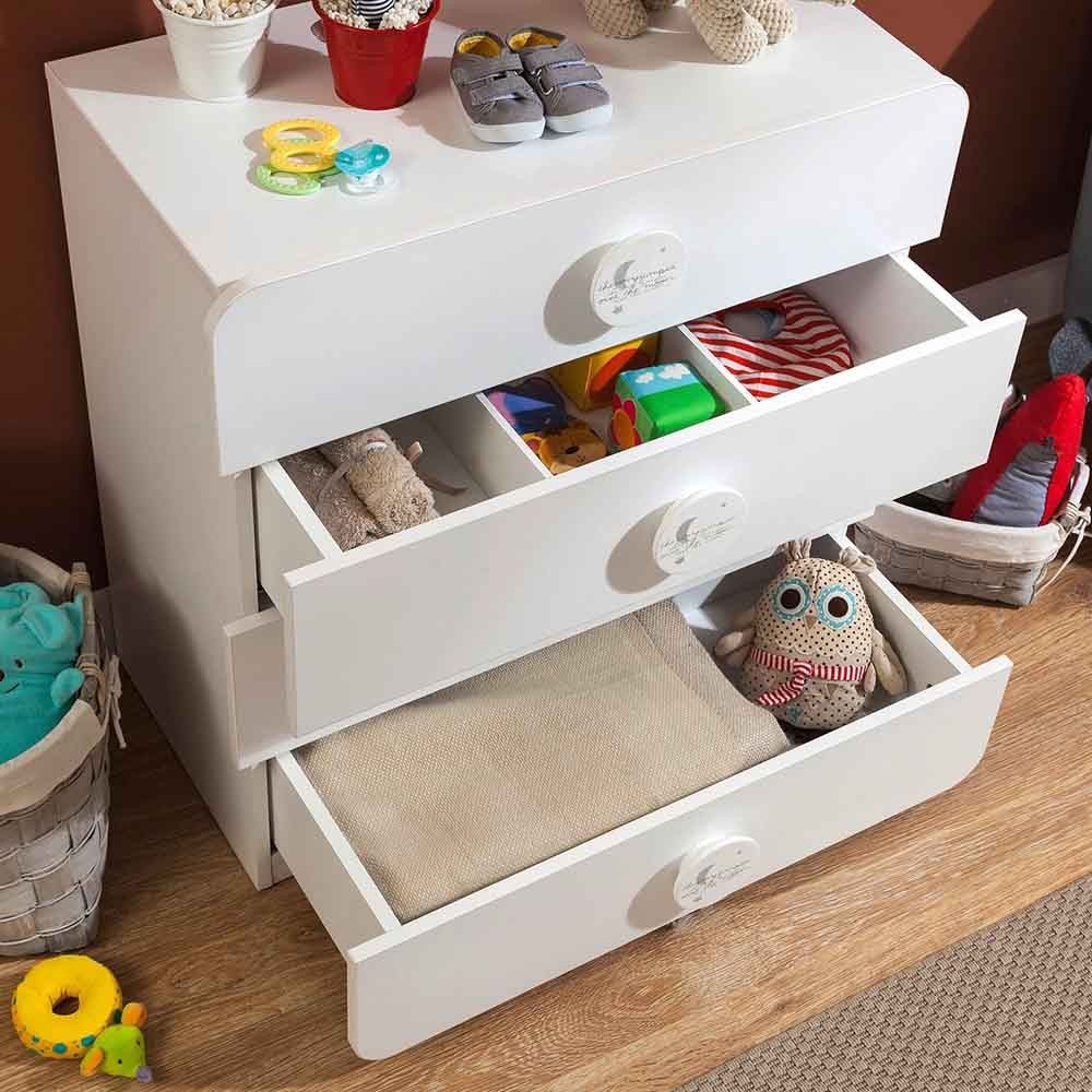 Babycotton 4-drawer chest of drawers, white, for the bedroom of boys and girls