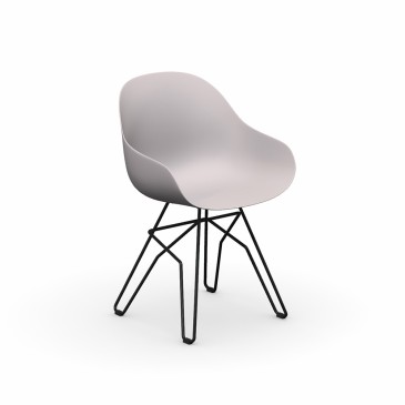 Connubia Academy Set aus 2 Stühlen mit Metallstruktur und Schale aus Polypropylen