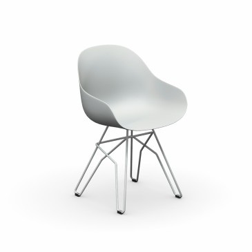 Conjunto de 2 sillas Connubia Academy fabricadas con estructura de metal y carcasa de polipropileno.