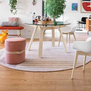 Connubia Peeno tafel in hout en glas geschikt voor moderne omgevingen of Scandinavische stijl