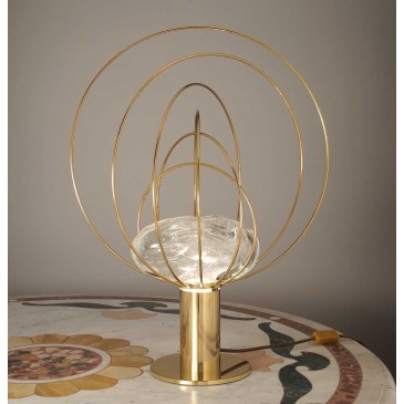 Barnaba di Esperia bordslampa tillverkad med mässingsstruktur i två utföranden