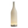 Bacchus table lamp in frosted glass in the shape of a bottle, battery powered and LED illuminated