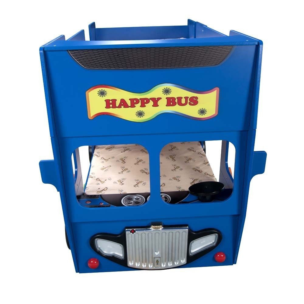 bus de lit avant bleu heureux plastiko