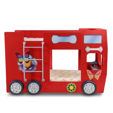 Bussformet køyeseng tilgjengelig i flere farger for barnas soverom