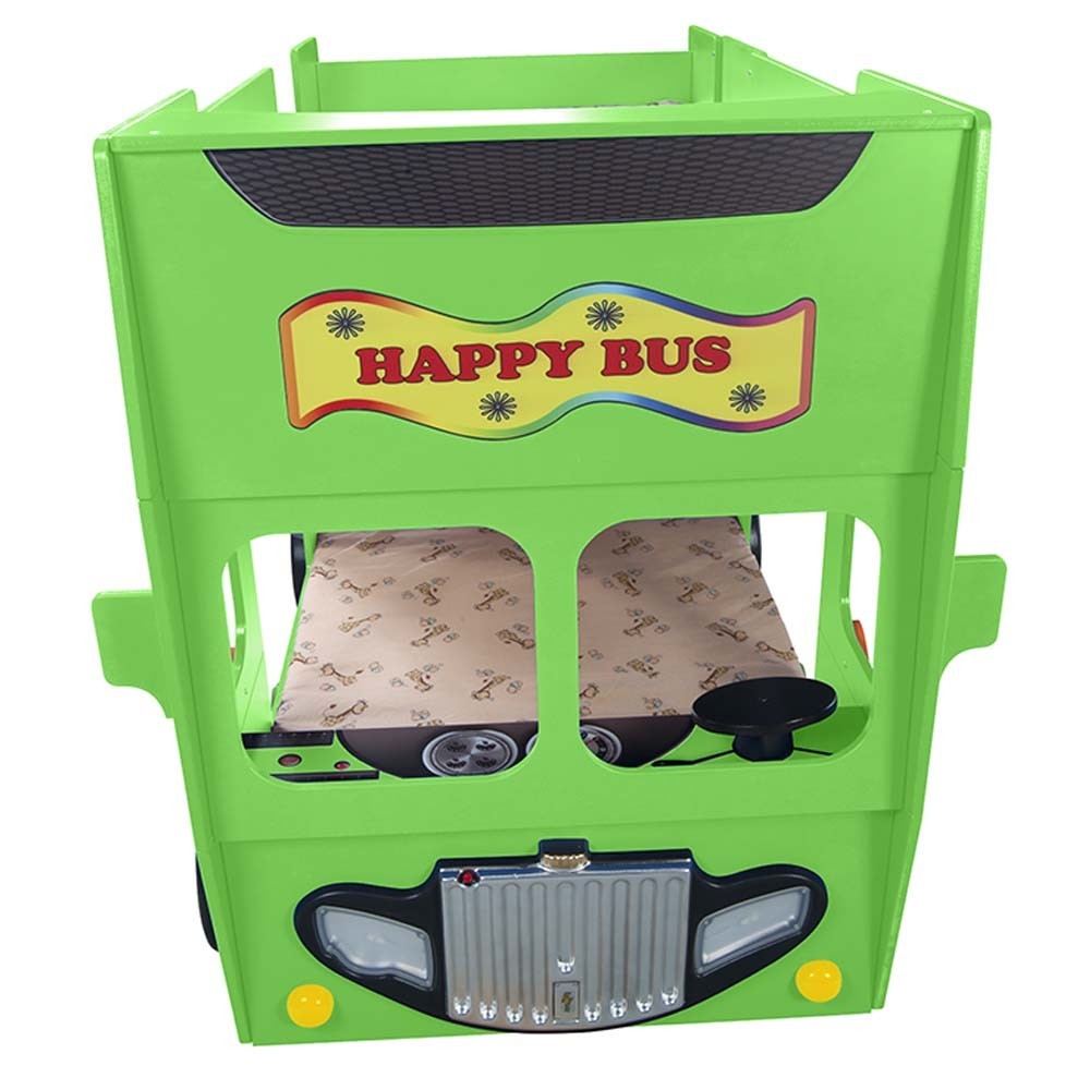 Lit superposé en forme de bus disponible en plusieurs couleurs pour les chambres d'enfants
