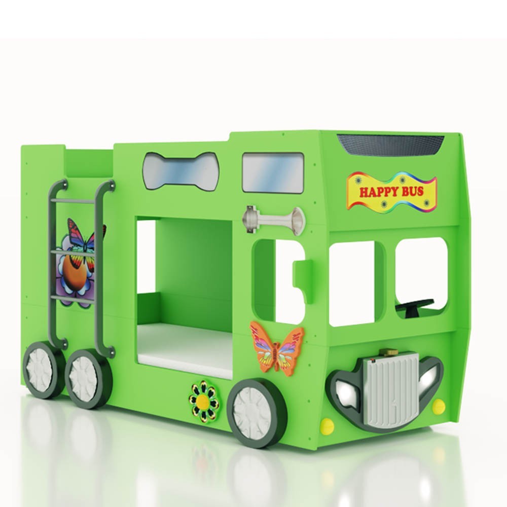 Lit superposé en forme de bus disponible en plusieurs couleurs pour les chambres d'enfants