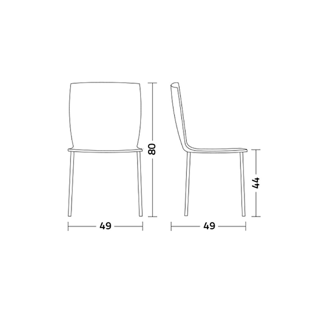 Rap chair by Colico technical sheet