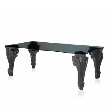 Slide Sir of Love baroque style table with smoked top | kasa-store