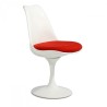 Réédition de la chaise Tulip d'Eero Saarinen en piètement en aluminium ABS et coussin en cuir ou tissu