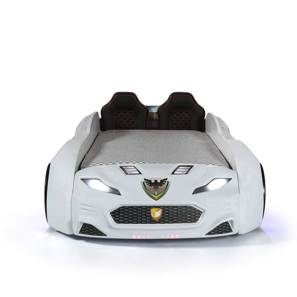 Car-shaped bed with lights, sounds and leather seats | Kasa-Store