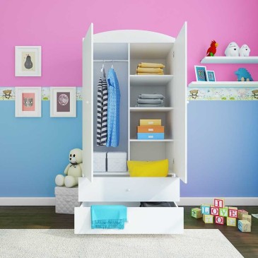 Two-door wardrobe for little girls bedroom | kasa-store