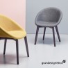 Natural Giulia Pop armchair made of solid wood and seat shell in technopolymer covered in several colors