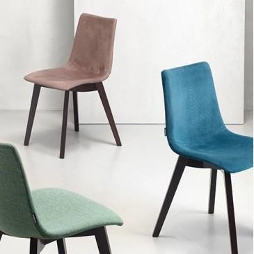 Scab Design Natural Zebra Pop set van 2 stoelen gemaakt met een structuur van massief hout en een schaal van polycarbonaat
