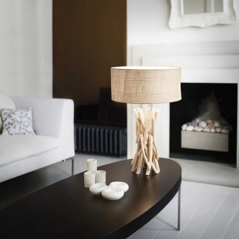 Driftwood table lamp in metal with