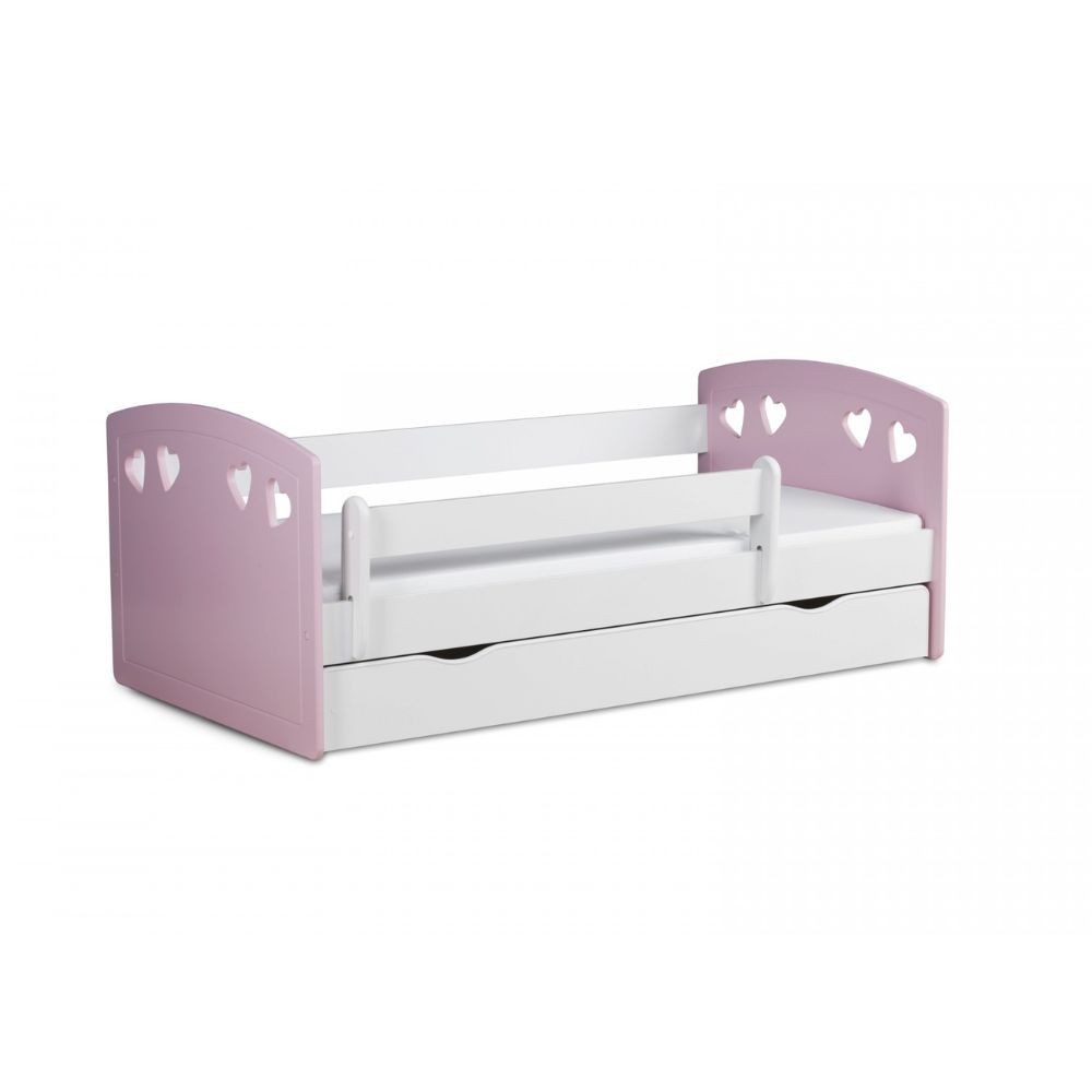 Julia Mix children's bed by Kocot pale pink and white mix - closed chest of drawers detail
