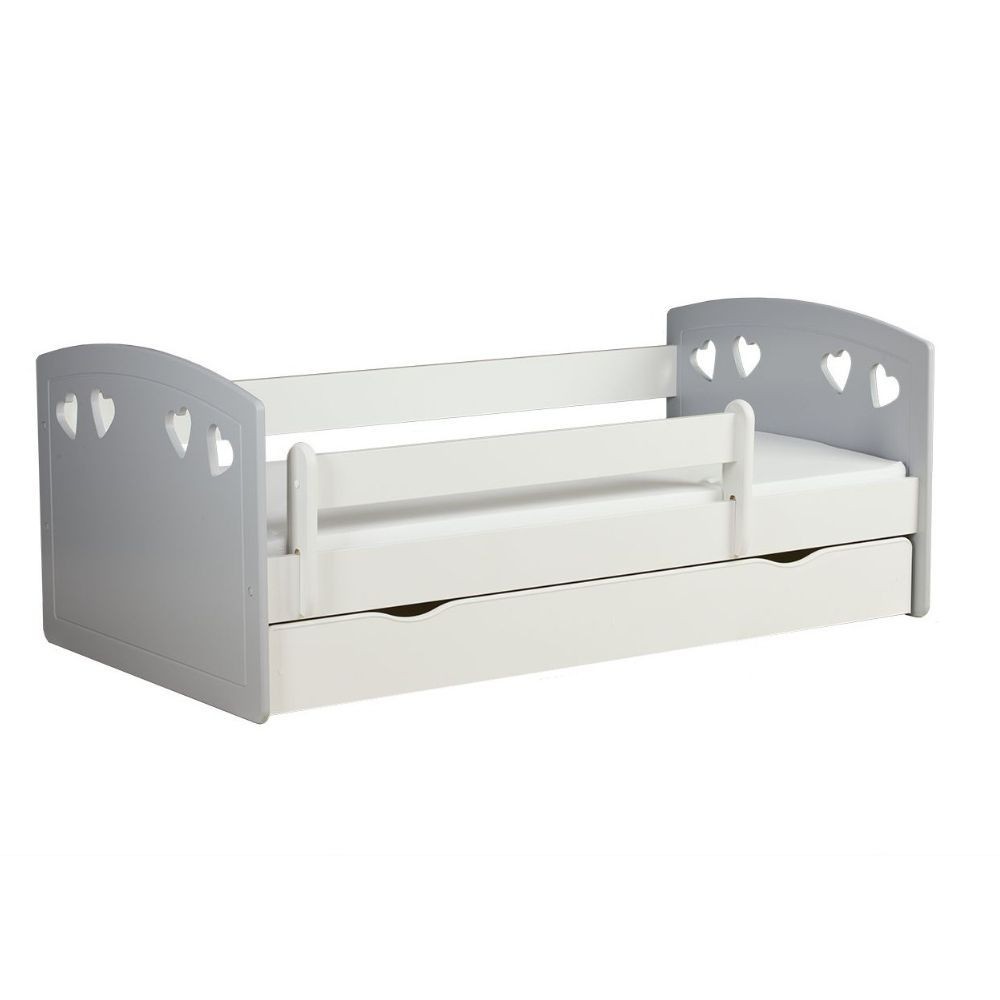 Julia Mix children's bed by Kocot gray and white mix - structure with closed drawer