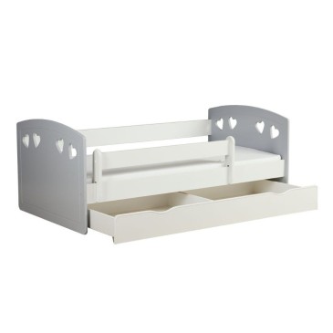 Julia Mix children's bed by Kocot gray and white mix - structure with open drawer