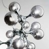 White Nodi Suspension Lamp in chromed metal with rotating elements for custom arrangement 2 sizes available