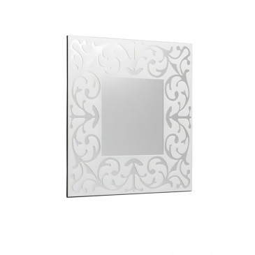 Namaste verzierter Spiegel von Stones mit silbernem Rahmen