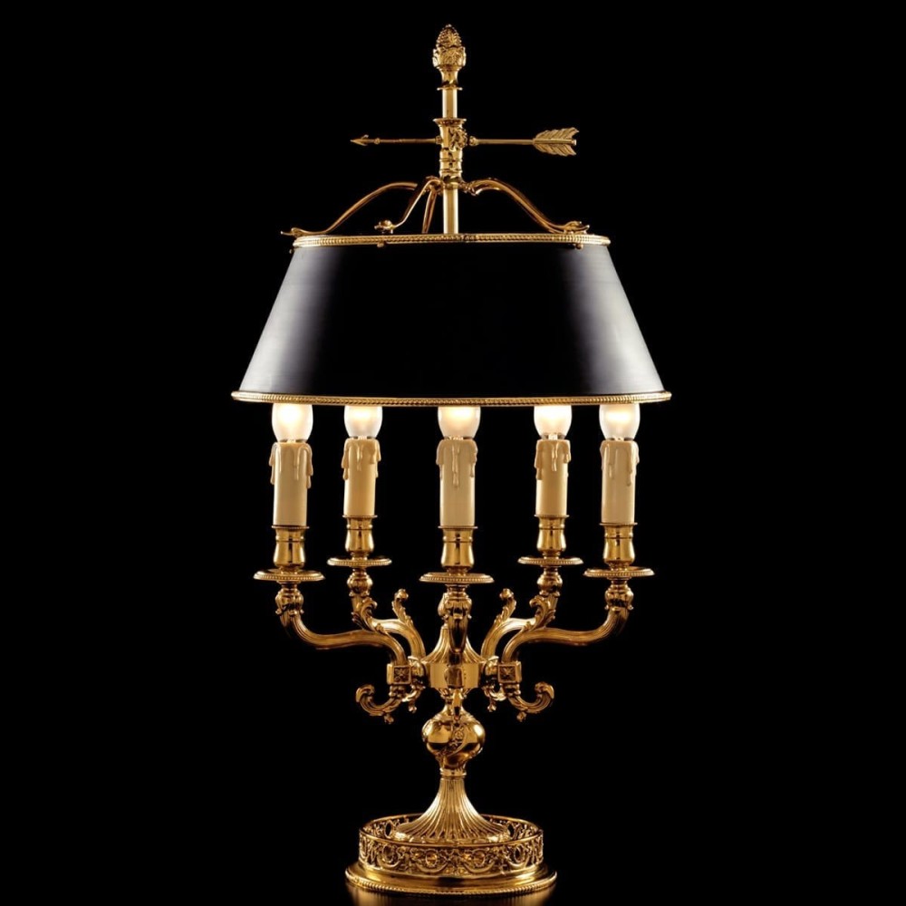 Napoleon bordlampe fra Badari i bronze og guld | Kasa-Store