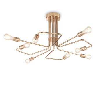 Triumph pl 8 ceiling lamp with matt black metal or aged brass structure